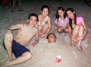 Laiya, San Juan Vacation Enjoying the whitish sand of Laiya