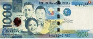 new P1000 bill (front)